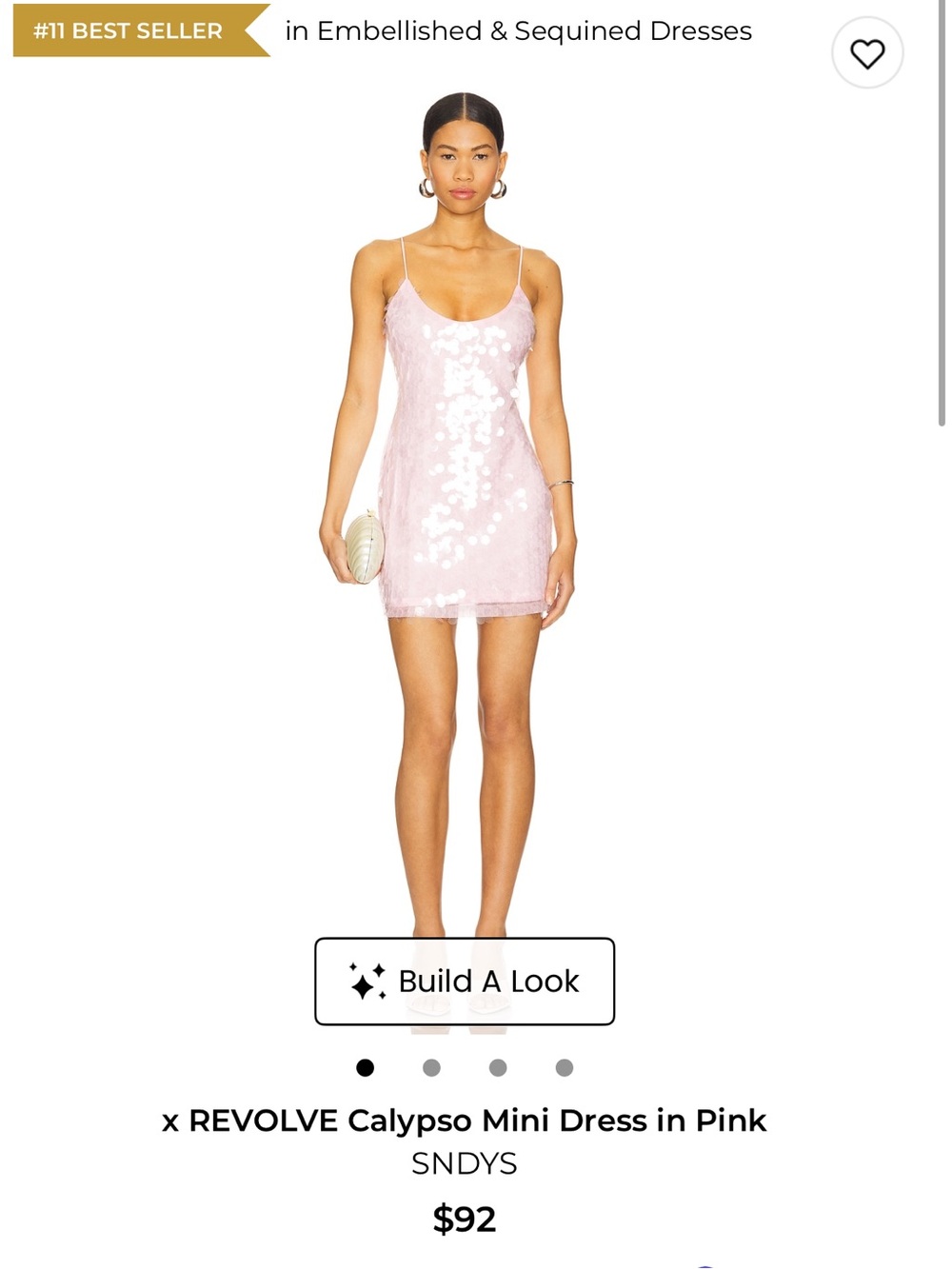x REVOLVE Calypso Sequined Mini Dress in Light Pink in XXS